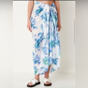 Ted Baker Rectangular Cotton Beach Sarong Blue multi 72 x 52 NWT Floral